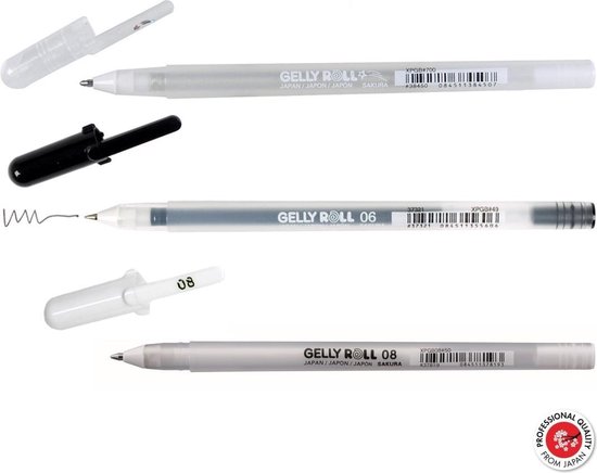 Sakura Gelly Roll Mixed Set 3 Clear Zwart Wit