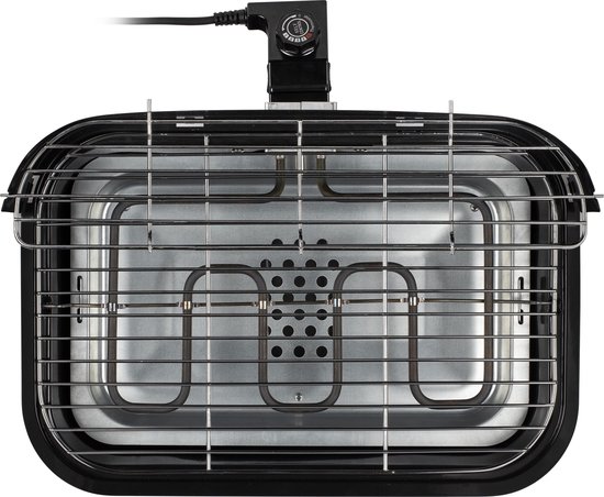 Princess 112252 Hybride Barbecue – 2000W – Elektrisch of Houtskool BBQ – Compact Tafelmodel – Ideaal voor Balkon & Camping – 44x29 cm