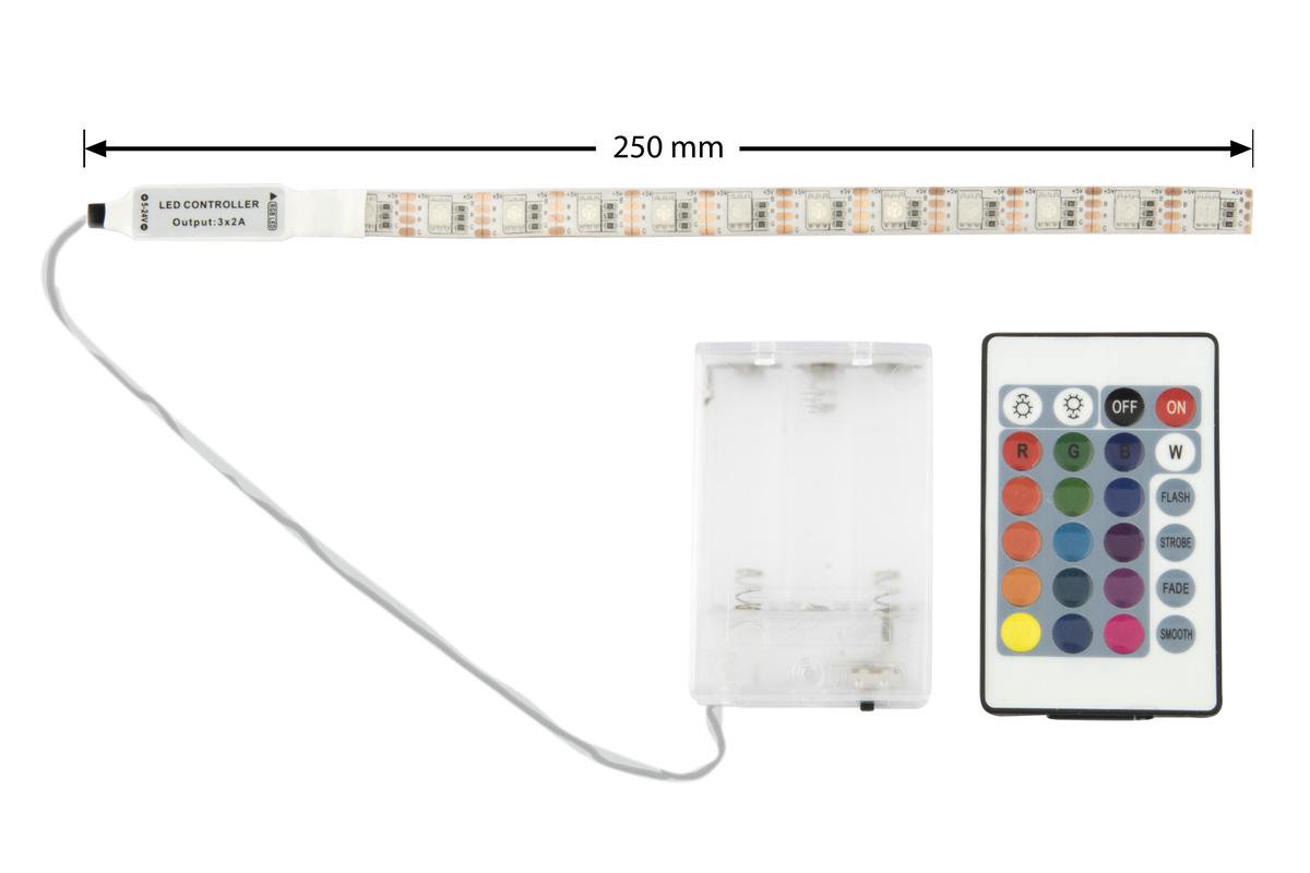 Groenovatie RGB LED Strip - 3xAA Batterijen - Waterdicht 65 - Onderbouw -  250 mm | bol.com