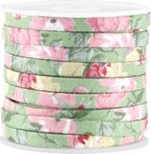 5 meter Trendy plat koord 5mm Soft green - rose