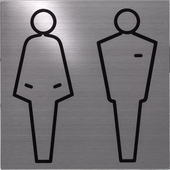 RVS deurbordje pictogram: Man Vrouw Toilet Dames en Heren WC | 5 jaar ...