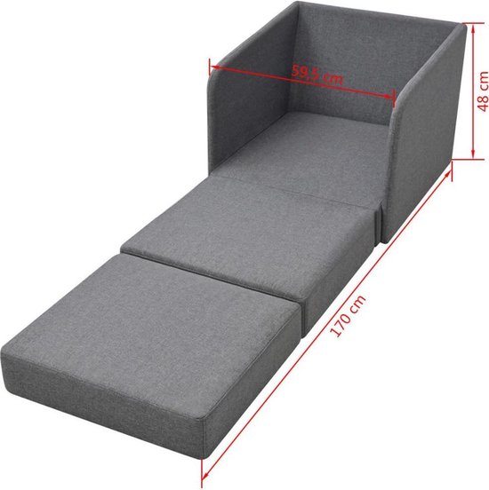 Slaapstoel Grijs uitklapbaar Stof / Loungestoel / Lounge stoel / Relax  stoel / Chill... | bol.com