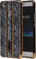 M-Cases Zwart Slang Design TPU back case cover cover voor Huawei P9 Lite