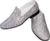 Heren - glitter schoen - disco schoen - party shoe - De Toppers - feest - kerstmis - carnaval - glitter and glamour - zilver - 43