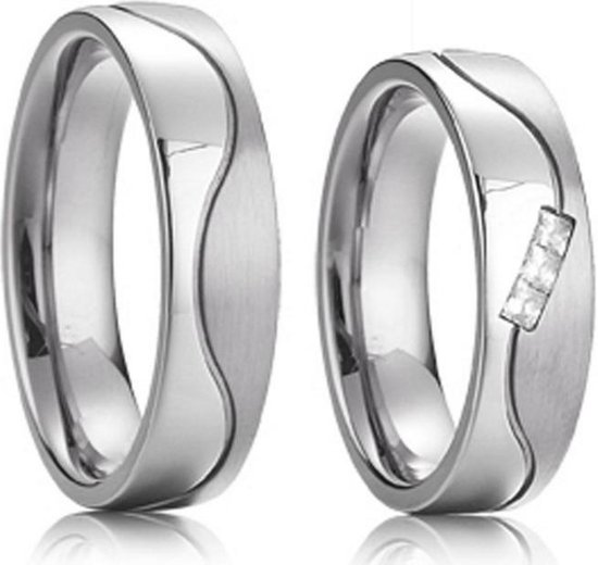 Jonline Prachtige Ringen voor hem en haar|Trouwringen|Vriendschapsringen|Zilver Goud Kleur|Zirkonia