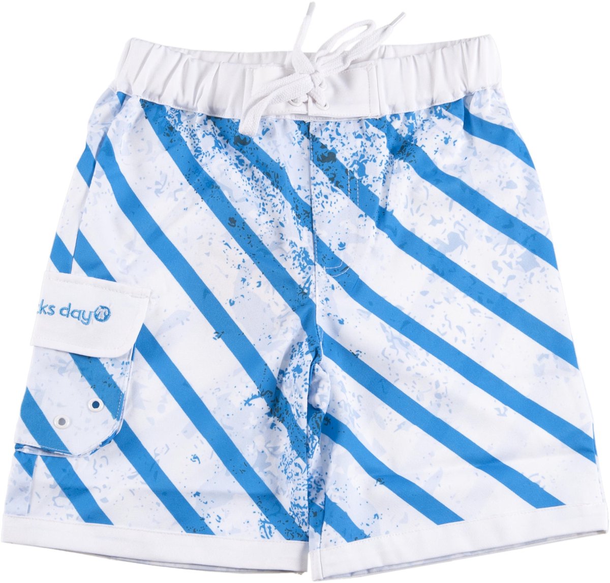 Ducksday - zwemshort - zwembroek - boardshort - jongen - UPF50+ - Stripe - blauw - 8 jaar