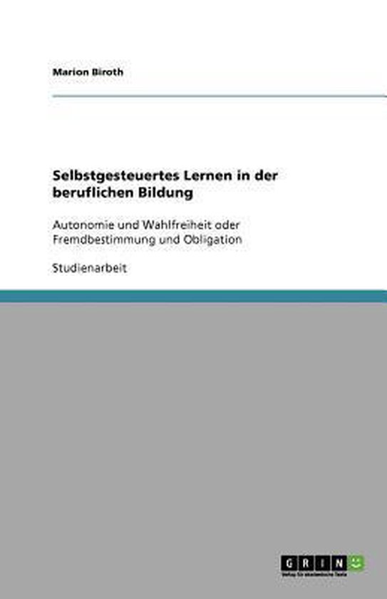 Selbstgesteuertes Lernen in der beruflichen Bildung - cover