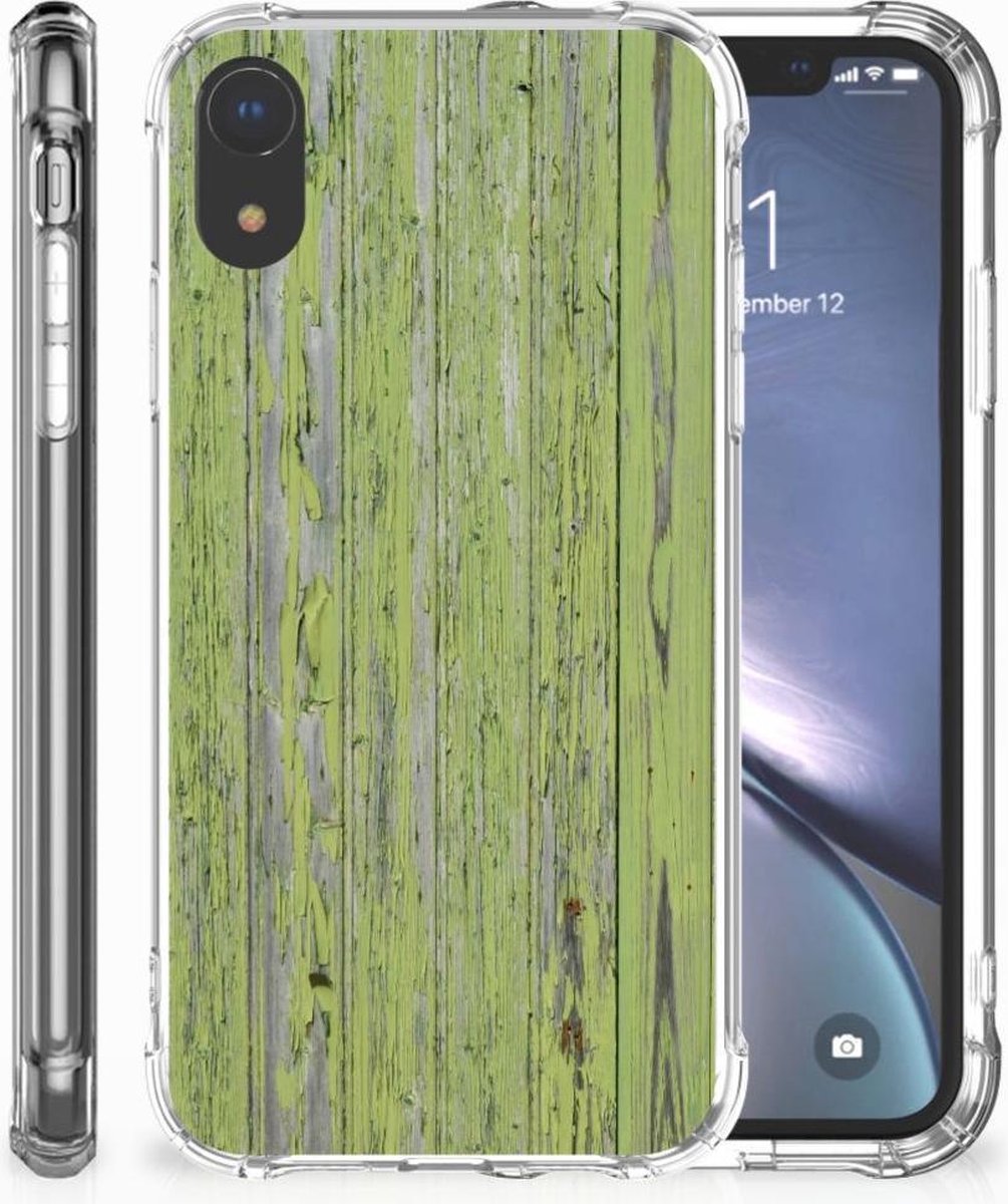 Apple iPhone Xr Stevig Telefoonhoesje Green Wood