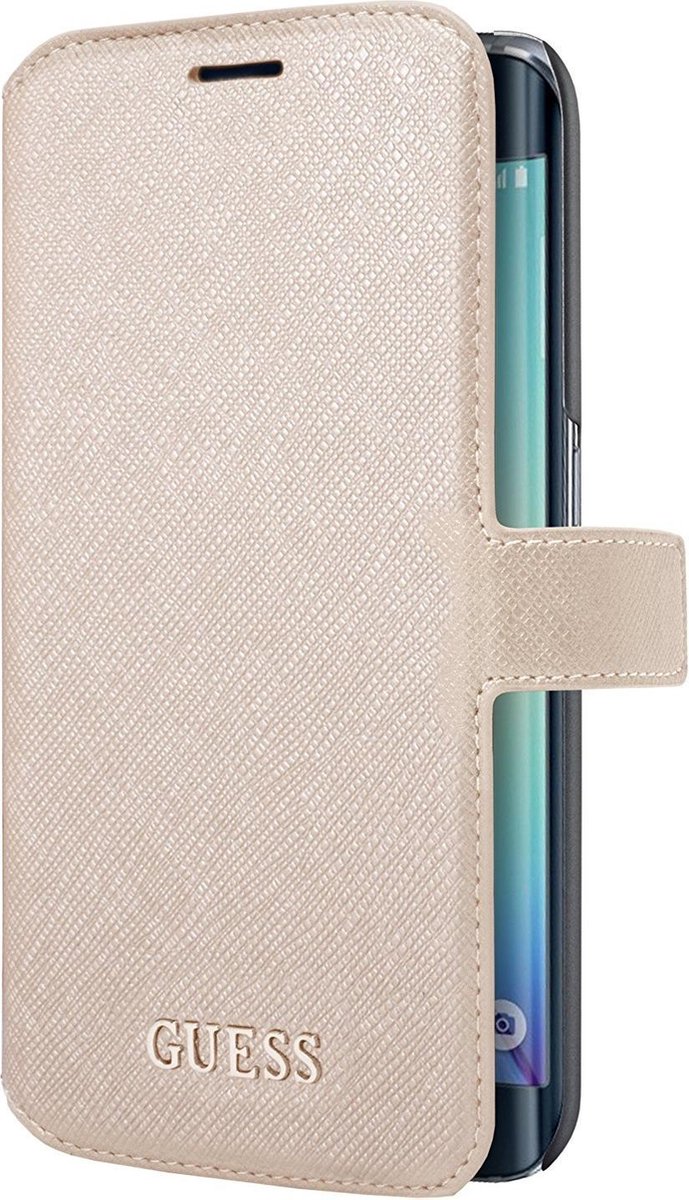 Guess Saffiano Wallet Book Case - Geschikt voor Samsung Galaxy S7 (SM-G930) - Beige
