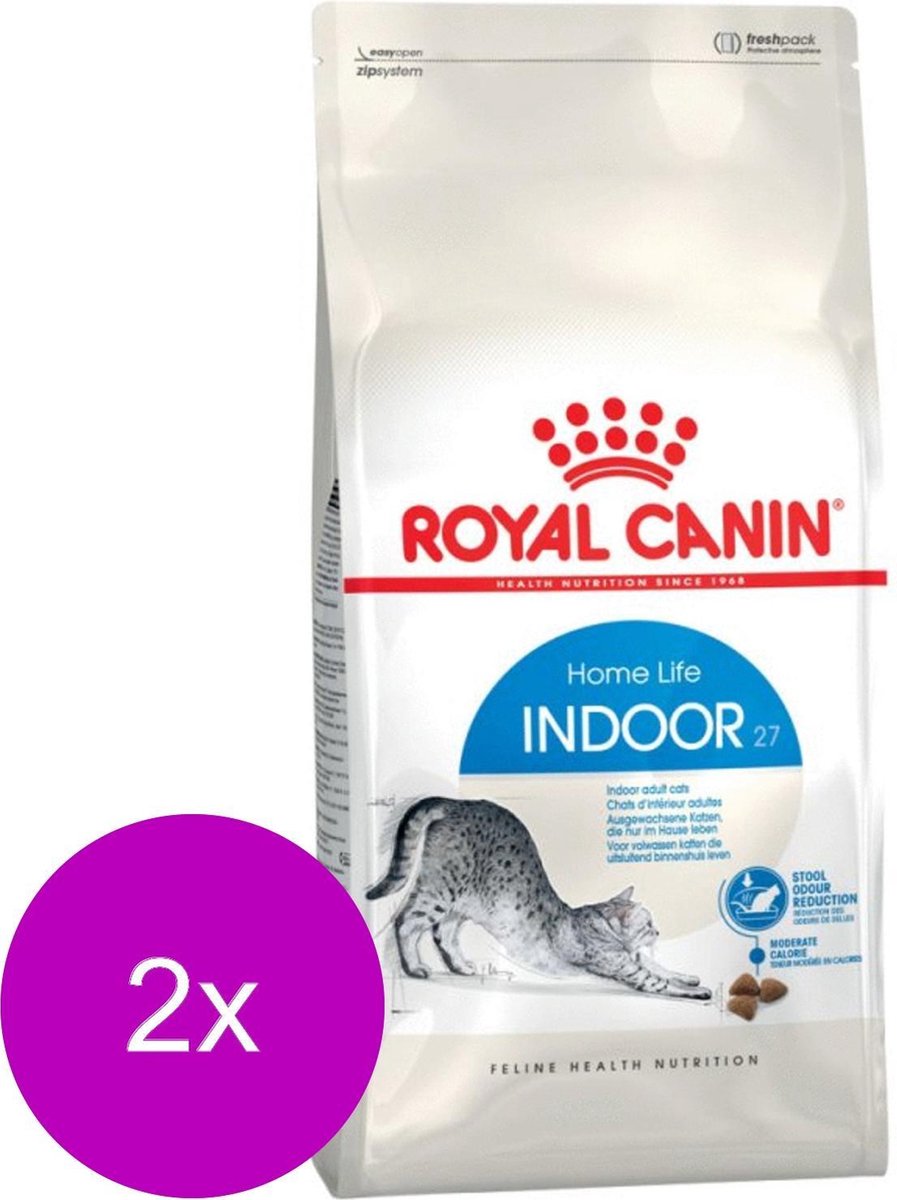 Bol.com Royal Canin Indoor 27 - Kattenvoer - 2 x 4 kg aanbieding