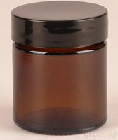 Zalfpot / Crèmepot Bruin Glas 30ml met Deksel - 25 stuks