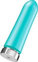 Vedo – Siliconen Mini Bullet Vibrator Oplaadbaar en Fluisterstil voor Onderweg of Thuis Gebruik – 9.5 cm – Turquoise