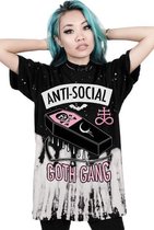 Anti Social Goth Gang Shirt | Graffiti | Skater | Emo | Alternatief | Feestje | Gothic | Rock | Uniek | Trendy | Hot | Unisex Maat S/M