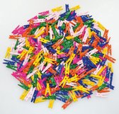 Mini wasknijpers - Hout - Gemixte kleuren - 2,5 cm - 200 stuks