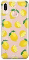 Fooncase Hoesje Geschikt voor Huawei P20 Lite - Shockproof Case - Back Cover / Soft Case - Lemons / Citroen / Citroentjes