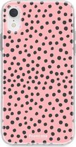 iPhone XR hoesje TPU Soft Case - Back Cover - POLKA / Stipjes / Stippen / Roze