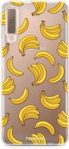 Samsung Galaxy A7 2018 hoesje TPU Soft Case - Back Cover - Bananas / Banaan / Bananen