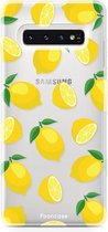 Samsung Galaxy S10 Plus hoesje TPU Soft Case - Back Cover - Lemons / Citroen / Citroentjes