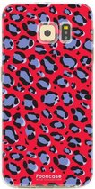 Samsung Galaxy S6 hoesje TPU Soft Case - Back Cover - Luipaard / Leopard print / Rood