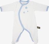 Witte organische katoenen babypyjama met sterpatronen Hemelblauw 12 maanden