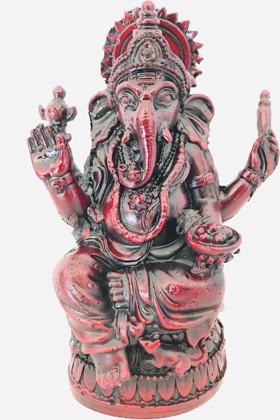 Ganesha  ( ook wel Ganesh of Ganapati Tantra ) 12x8x17cm Donker rood bruin boeddha