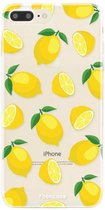 Fooncase Hoesje Geschikt voor iPhone 8 Plus - Shockproof Case - Back Cover / Soft Case - Lemons / Citroen / Citroentjes
