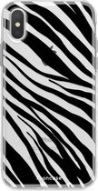 Fooncase Hoesje Geschikt voor iPhone XS - Shockproof Case - Back Cover / Soft Case - Zebra print