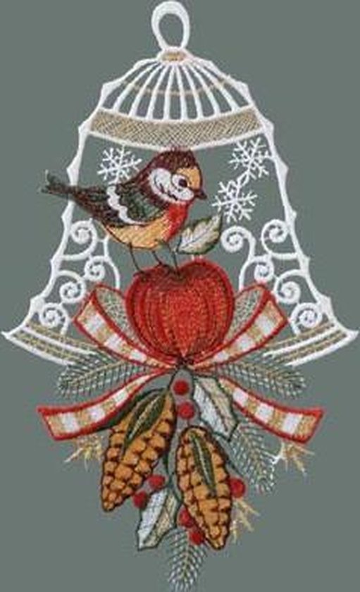 Décoration de fenêtre de Noël Klok avec oiseau