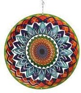 Spin Art windspinner mandala rainbow RVS - Ø 30 cm - multi color