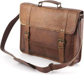 Laptoptas 15,6 inch “Salamanca” - Messengertas - Bruin Echt Leer Slim Businesstas - ECHTE LEDER - Unisex Vintage Design - Boekentas - Handgemaakt -  A4 formaat - Cadeauverpakking