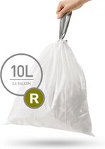Simplehuman Waste Bag Code R - Plastique - 10 l - 20 pièces - Wit