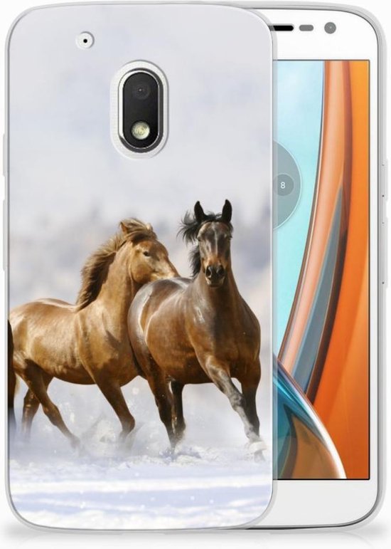 Psychologisch gezantschap letterlijk Motorola Moto G4 Play Uniek TPU Hoesje Paarden | bol.com