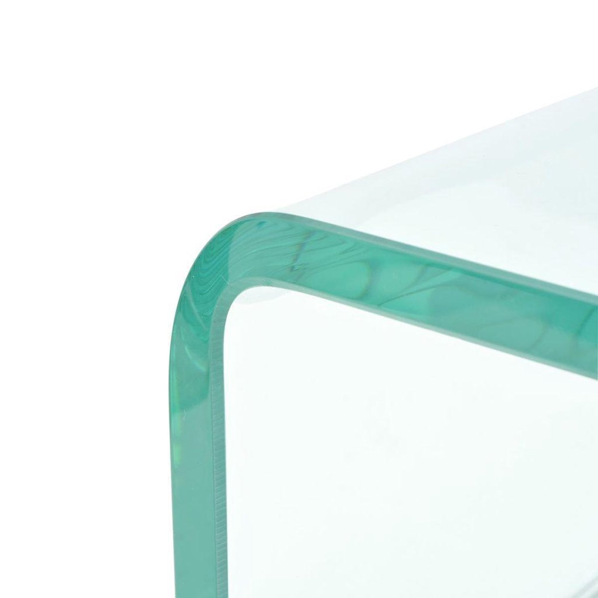 vidaXL Tv-meubel/monitorverhoger transparant 70x30x13 cm glas | Leen Bakker