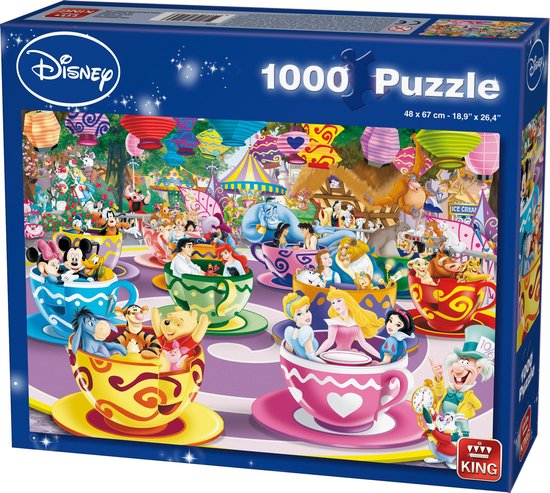 Disney 1000 Stukjes Puzzel - Mad Tea Cups - King - Legpuzzel 68 x 49 cm |  bol.com