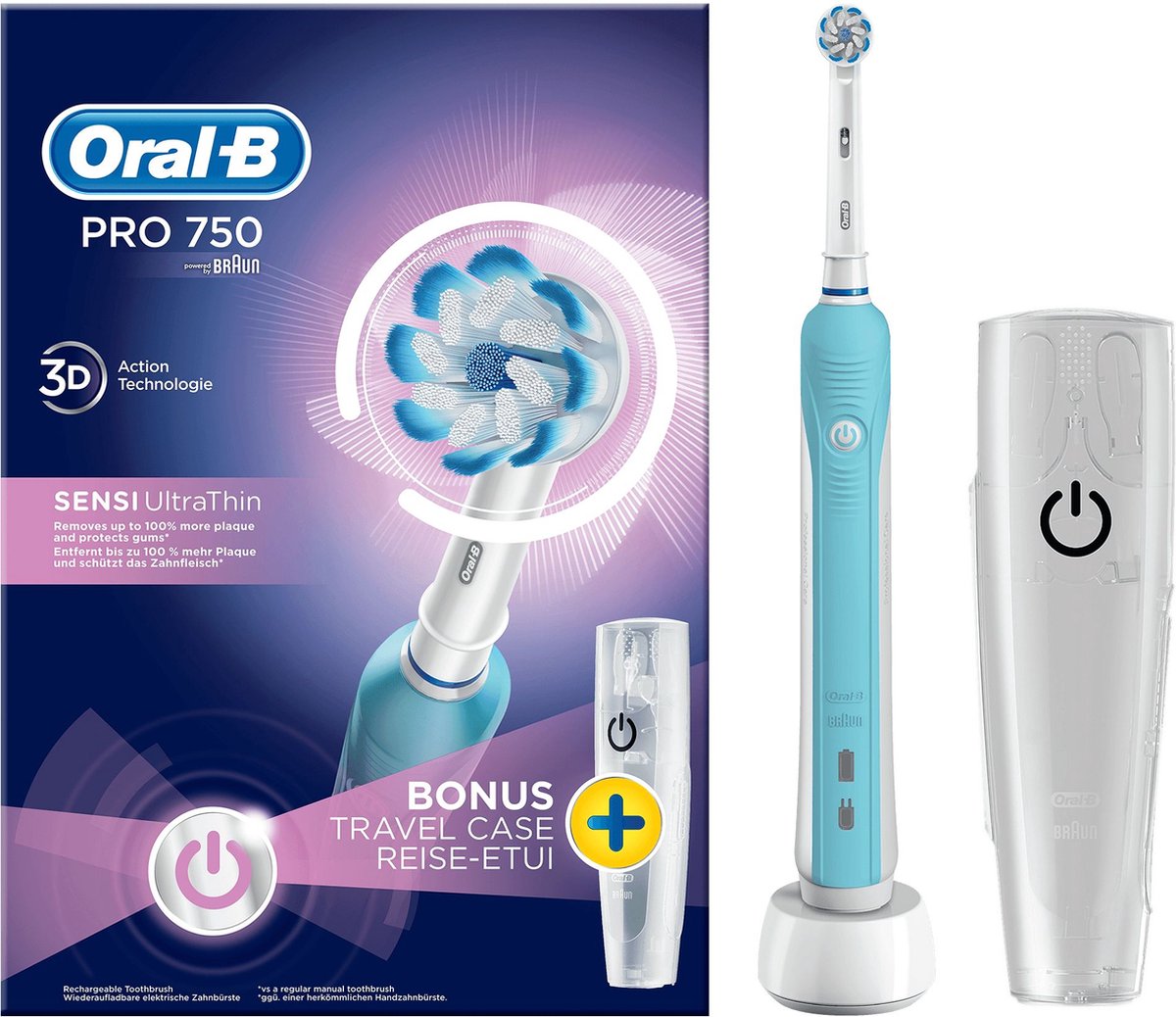 US dollar hel Zeldzaamheid Oral-B PRO750 Sensi UltraThin - Elektrische tandenborstel - Inclusief  Reisetui | bol.com