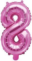 PARTYDECO - Roze aluminium cijfer ballon - Decoratie > Ballonnen
