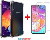 Samsung Galaxy A50 Hoesje - Anti Shock Hybrid Back Cover + 1X Screenprotector - Tempered Glass - Epicmobile