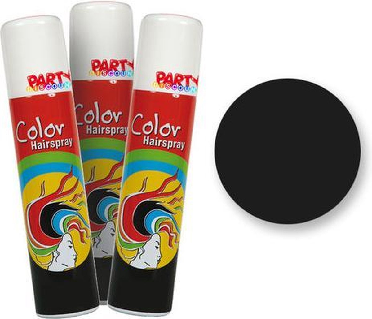 Zwarte Gekleurde Haarspray - Fantasy Make-up 75ml