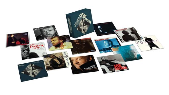 Boxset met Joe Cocker albums 1984-2007, inclusief verzamelhoes en diverse cd-covers van de zanger.