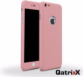 Full Body Slim Fit 360 graden Lichtgewicht Case hoesje Rose Goud met ingebouwde glazen screenprotector voor AppleiPhone 7