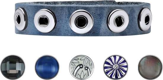 Quiges - Drukknoop Mini 12mm Glas Blauw - EBCMK061