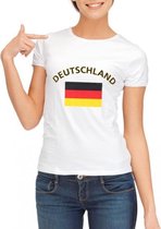 Wit dames t-shirt met vlag van Duitsland S