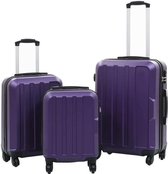 Reiskoffer 3 delig hardcase met 360 graden wielen Paars (INCL Reisetui)- Rolkoffer harde koffer - Hardcase trolley - Lichtgewicht reiskoffer