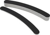 5x boomerang / kromme nagel vijlen #100/180, zwart. Kromme nagel vijlen voor het vijlen en vormgeven van acryl nagels, gel nagel