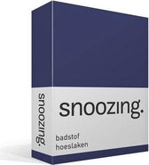 Snoozing - Badstof - Hoeslaken - Eenpersoons - 100x200 cm of 90x200/220 cm - Navy