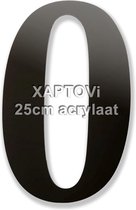 Xaptovi Huisnummer 0 Materiaal: Acrylaat - Hoogte: 25cm - Kleur: Zwart