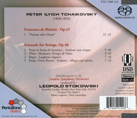 London Symphony Orchestra Leopold Stokowski Tchaikovsky Serenade