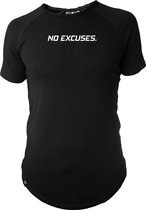 Gymlethics - NO EXCUSES - Zwart - Sportshirt