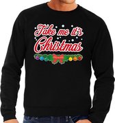 Foute kersttrui / sweater voor heren - zwart -Take Me Its Christmas S (48)