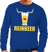 Foute kersttrui / sweater met bierglas Reinbeer blauw voor heren - Kersttruien L (52)